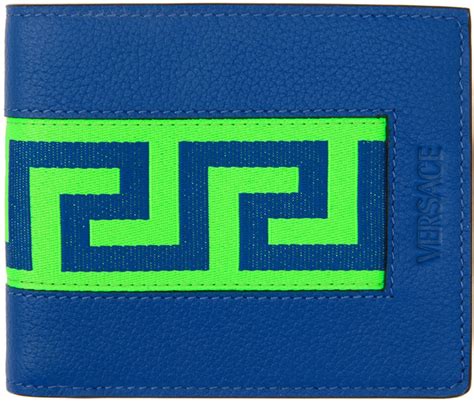 versace ee3yobpc8 embg black blue compact bifold mens wallet|Versace wallet.